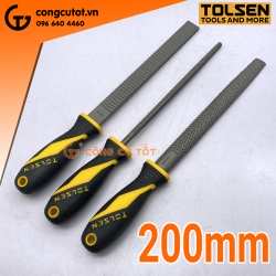 Bộ 3 cây dũa gỗ 200mm tròn phẳng và bán nguyệt Tolsen 32037