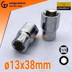 Tuýp lục giác ½ xi bóng gương ⬡13x38mm Standard Đài Loan