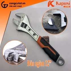 Mỏ lết đảo ngàm tay cầm vặn ốc bọc cao su 12 inch 300mm Kapusi K-0403