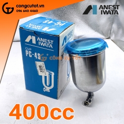 Cốc chứa sơn 400cc Anest Iwata PC-4S bằng nhôm ren ngang 1/2 ống ra 1/4 cho súng W-71