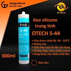 Keo silicone trung tính 300ml OTECH S-44 màu đen