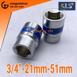 Đầu tuýp lục giác ¾" trắng 21mm dài 51mm LS+ LS122504