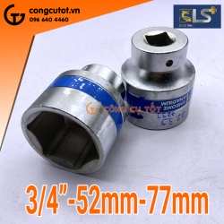 Đầu tuýp lục giác ¾" trắng 52mm dài 77mm LS+ LS122525