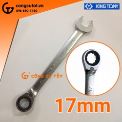 Cờ lê vòng miệng tự động khóa gạt 17mm Kingtony 373217