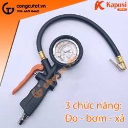 Đồng hồ bơm lốp có dầu 3 chức năng đo - bơm - xả Kapusi K-1082