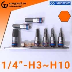 Bộ 7 tuýp 1/4 mũi vít lục giác H3~H10 Kingtony 2127PR