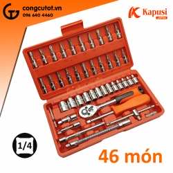 Bộ 46 món xiết ốc vặn vít socket cỡ ¼ inch Kapusi K-9819