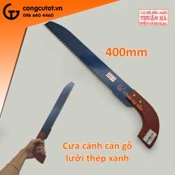 Cưa cành tay cầm gỗ lưỡi thép xanh 400mm Thuận Hà.
