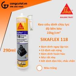 Keo siêu dính chịu lực SIKAFLEX 118 290ml 22kg/cm2 trắng