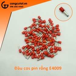 100 đầu cos pin rỗng E4009 bọc nhựa đỏ