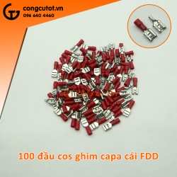 100 đầu cos ghim capa cái FDD 1.25-250 bọc nhựa đỏ