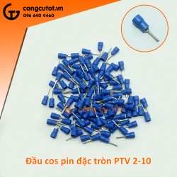 100 đầu cos pin đặc tròn PTV 2-10 bọc nhựa xanh