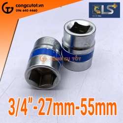 Đầu tuýp lục giác ¾" trắng 27mm dài 55mm LS+ LS122509