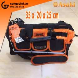 Túi xách đồ nghề đáy nhựa cao cấp cỡ 15 inch 35 x 20 x 25cm Asaki AK-9996