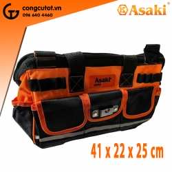 Túi xách đồ nghề đáy nhựa cao cấp cỡ 17 inch 41 x 22 x 25cm Asaki AK-9997