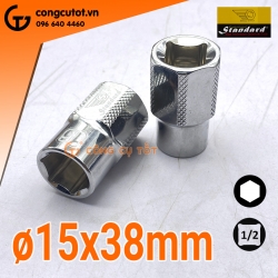 Tuýp lục giác ½ xi bóng gương ⬡15x38mm Standard Đài Loan