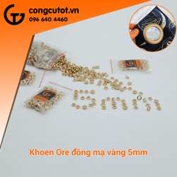Khoen Ore 5mm đồng mạ vàng túi 100 chuyên sử dụng trong thủ công như bấm lỗ vải, giấy, mica,...