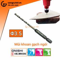 Mũi khoan gạch, ngói Φ3.5 chuôi lục Onishi Nhật Bản