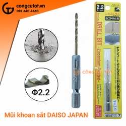 Mũi khoan sắt chuôi lục DAISO JAPAN bằng thép gió M2 mạ kẽm 82mm Φ2.2mm
