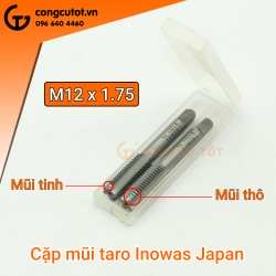 Cặp mũi taro Inowas M12 Japan gồm 1 mũi taro thô và 1 mũi taro tinh