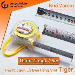 Thước cuộn Lỗ Ban tiếng Việt 7.5m hai mặt Tiger
