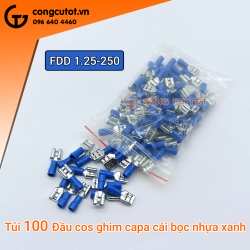 CÔNG CỤ TỐT phân phối Túi 100 đầu cos ghim capa cái FDD 1.25-250 bọc nhựa xanh
