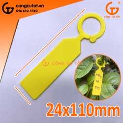 Thẻ ghi tên cây móc treo 24x110mm bằng nhựa PP màu vàng