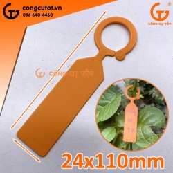 Thẻ ghi tên cây móc treo 24x110mm bằng nhựa PP màu cam